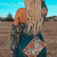 The Claudette Cowhide Leather Wristlet / Crossbody Purse