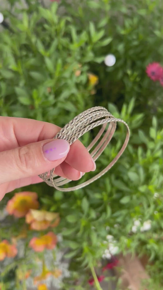 Sterling silver adult size bangle